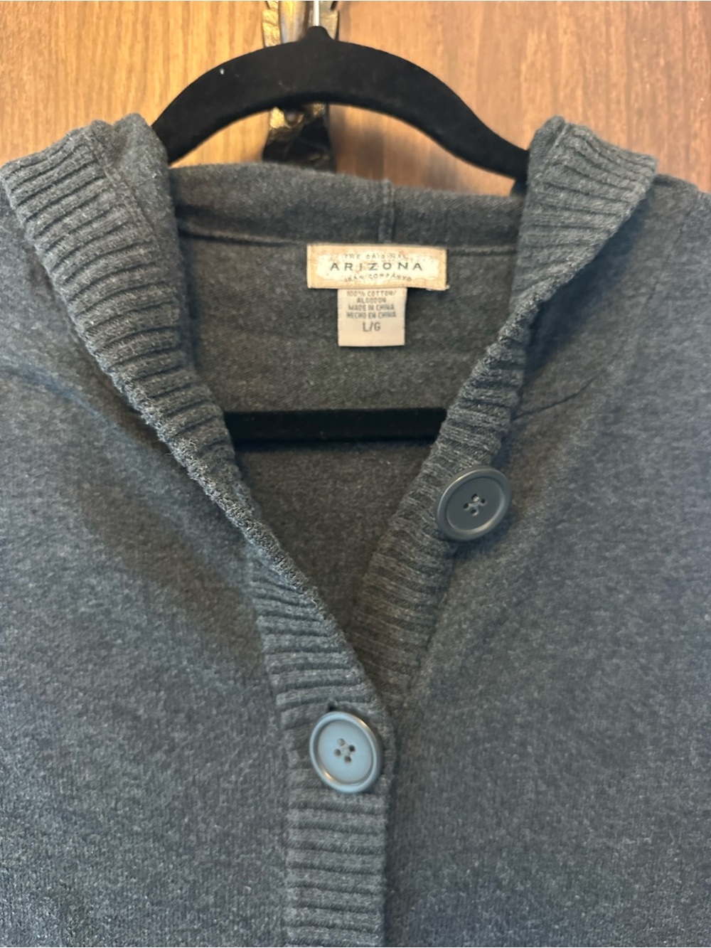 🌹Arizona Jean Company Gray Hooded Button Cardigan